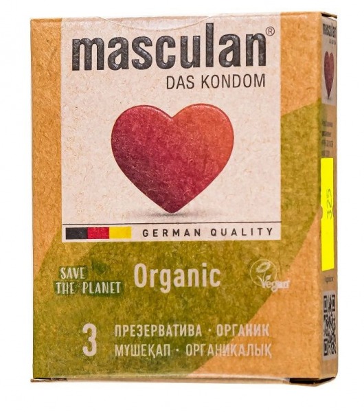 Экологически чистые презервативы Masculan Organic - 3 шт. - Masculan - купить с доставкой в Красноярске