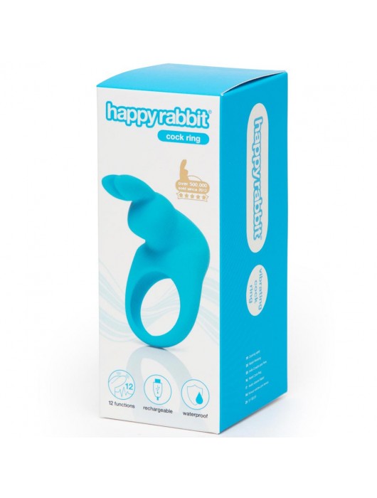 Голубое эрекционное виброкольцо Happy Rabbit Rechargeable Rabbit Cock Ring - Happy Rabbit - в Красноярске купить с доставкой
