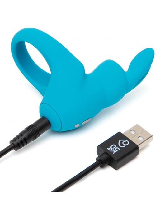 Голубое эрекционное виброкольцо Happy Rabbit Rechargeable Rabbit Cock Ring - Happy Rabbit - в Красноярске купить с доставкой