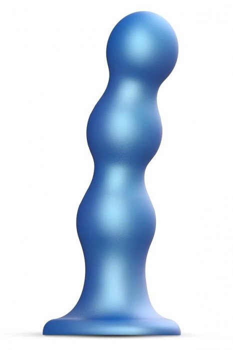 Голубая насадка Strap-On-Me Dildo Plug Balls size S - Strap-on-me - купить с доставкой в Красноярске