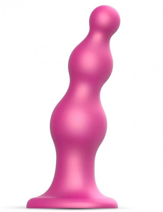 Розовая насадка Strap-On-Me Dildo Plug Beads size S - Strap-on-me - купить с доставкой в Красноярске