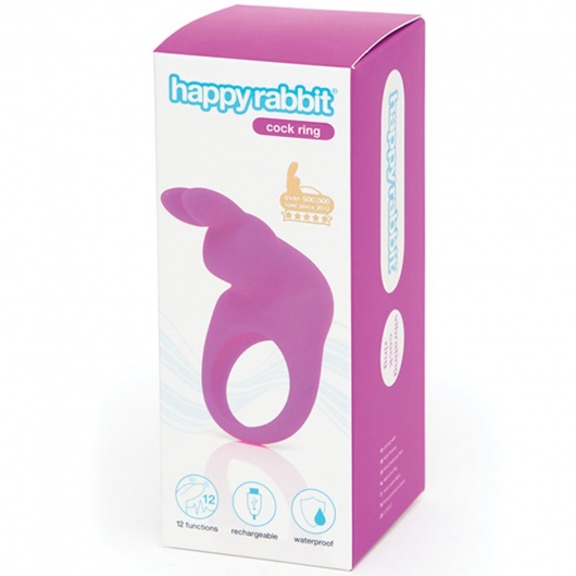Фиолетовое эрекционное виброкольцо Happy Rabbit Rechargeable Rabbit Cock Ring - Happy Rabbit - в Красноярске купить с доставкой