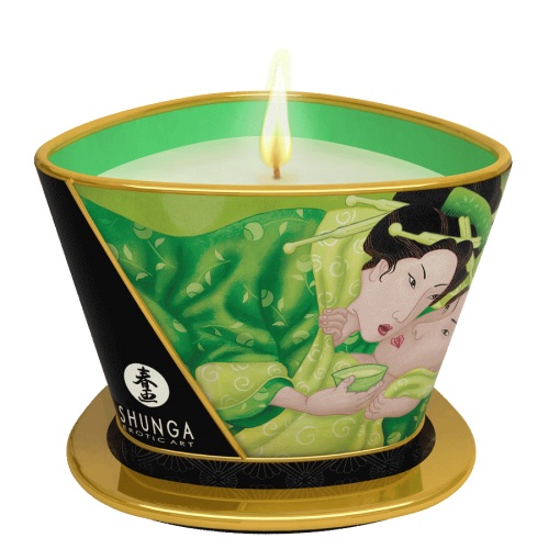 Массажная свеча Exotic Green Tea с ароматом зелёного чая - 170 мл. - Shunga - купить с доставкой в Красноярске