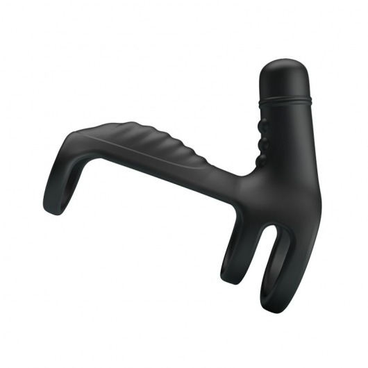 Черная вибронасадка на пенис Vibrating Penis Sling - Baile - в Красноярске купить с доставкой