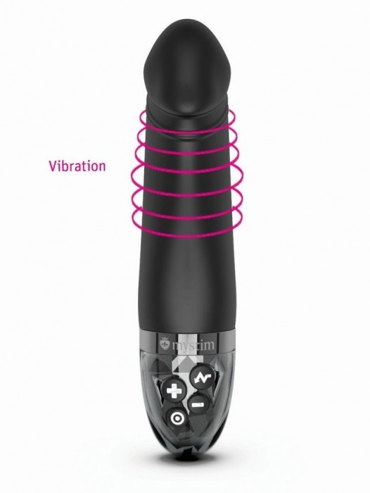 Черный вибратор с электростимуляцией Real Deal Neal - 16,5 см. - MyStim - купить с доставкой в Красноярске