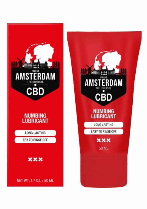 Пролонгирующий лубрикант Numbing CBD from Amsterdam - 50 мл. - Shots Media BV - купить с доставкой в Красноярске