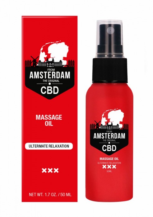 Стимулирующее массажное масло CBD from Amsterdam Massage Oil - 50 мл. - Shots Media BV - купить с доставкой в Красноярске