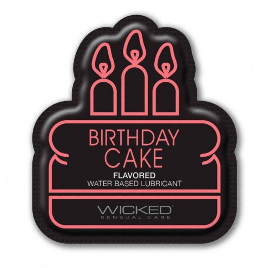 Лубрикант на водной основе со вкусом торта с кремом Wicked Aqua Birthday cake - 3 мл. - Wicked - купить с доставкой в Красноярске