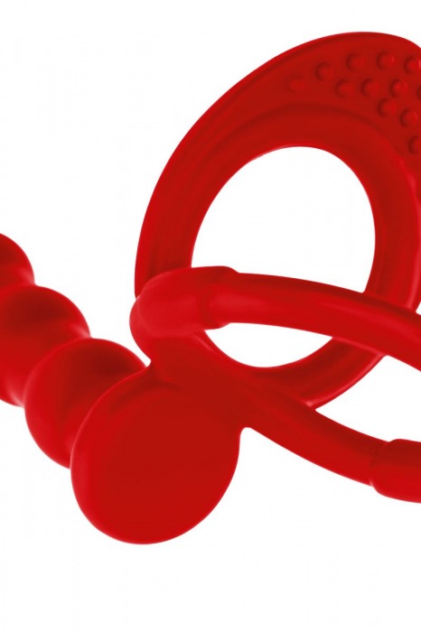 Красная насадка на пенис для двойного проникновения - 19,5 см. - ToyFa - купить с доставкой в Красноярске