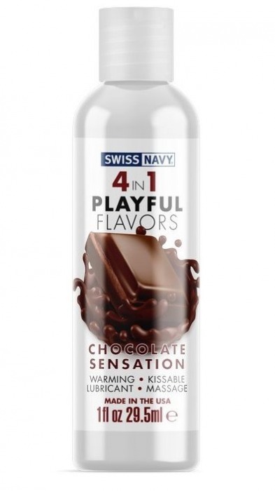 Массажный гель 4-в-1 Chocolate Sensation с ароматом шоколада - 29,5 мл. - Swiss navy - купить с доставкой в Красноярске