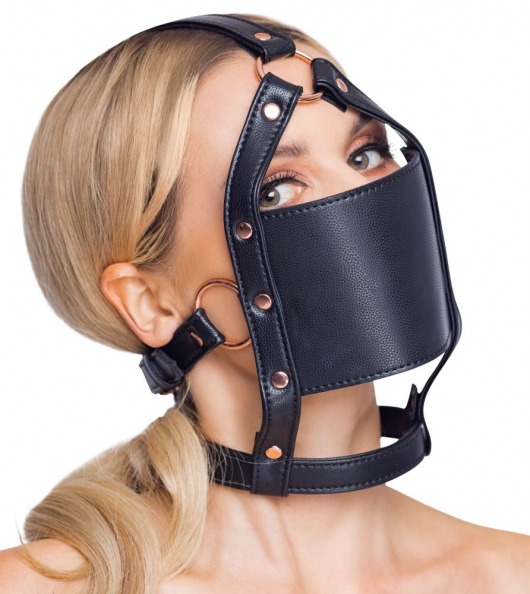Черный намордник с кляпом-шаром Head Harness With A Gag - Orion - купить с доставкой в Красноярске