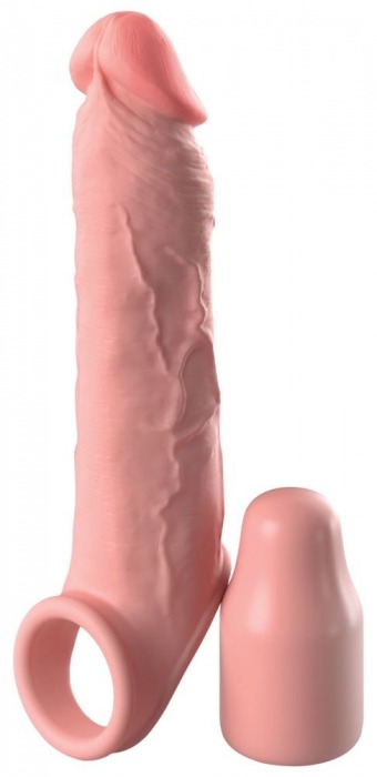 Телесная насадка-удлинитель 2 Inch Silicone X-tension with Strap - 20,3 см. - Pipedream - в Красноярске купить с доставкой