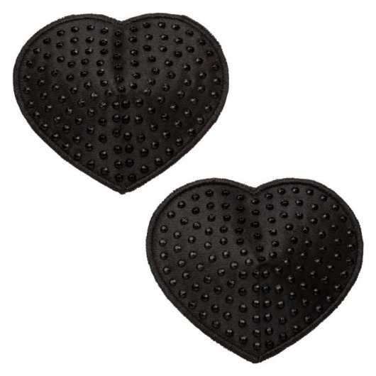 Черные пэстисы в форме сердечек Heart Pasties - California Exotic Novelties - купить с доставкой в Красноярске