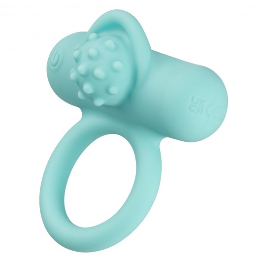 Аквамариновое эрекционное виброкольцо Silicone Rechargeable Nubby Lover’s Delight - California Exotic Novelties - в Красноярске купить с доставкой