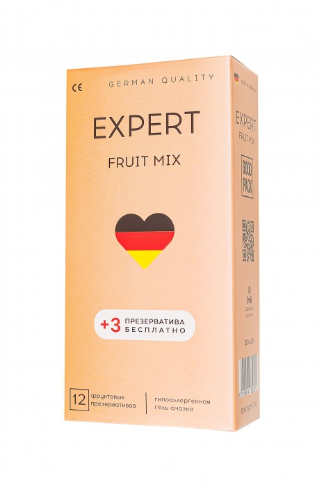 Ароматизированные презервативы EXPERT Fruit Mix - 12 шт.(+3 в подарок) - Expert - купить с доставкой в Красноярске