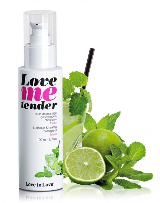 Съедобное согревающее массажное масло Love Me Tender Mojito с ароматом мохито - 100 мл. - Love to Love - купить с доставкой в Красноярске