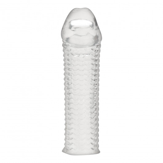 Текстурированная насадка на пенис Clear Textured Penis Enhancing Sleeve Extension - 16,5 см. - BlueLine - в Красноярске купить с доставкой