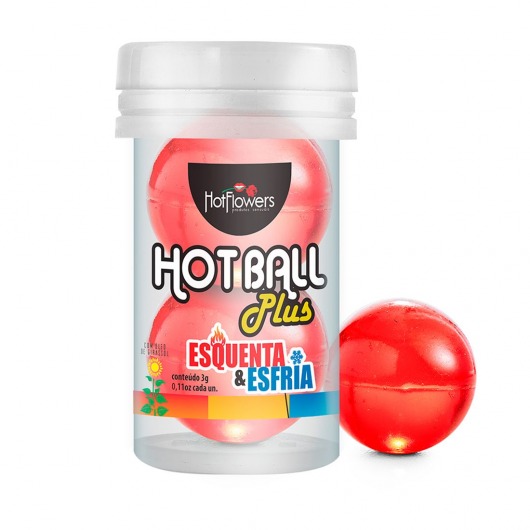 Лубрикант на масляной основе Hot Ball Plus с охлаждающе-разогревающим эффектом (2 шарика по 3 гр.) - HotFlowers - купить с доставкой в Красноярске