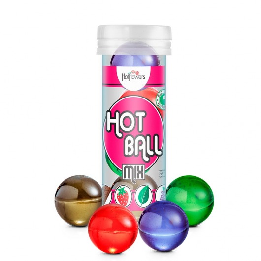 Ароматизированный лубрикант Hot Ball Mix на масляной основе (4 шарика по 3 гр.) - HotFlowers - купить с доставкой в Красноярске