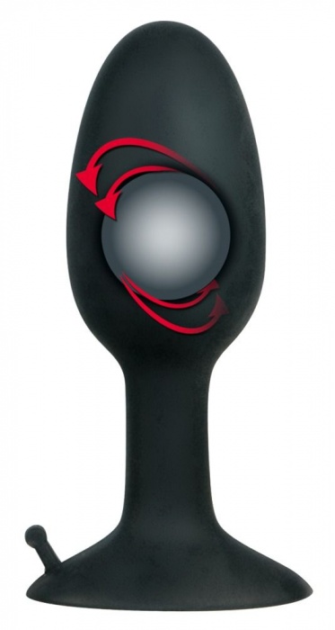 Полая анальная пробка с шариком Small - 9 см. - Orion