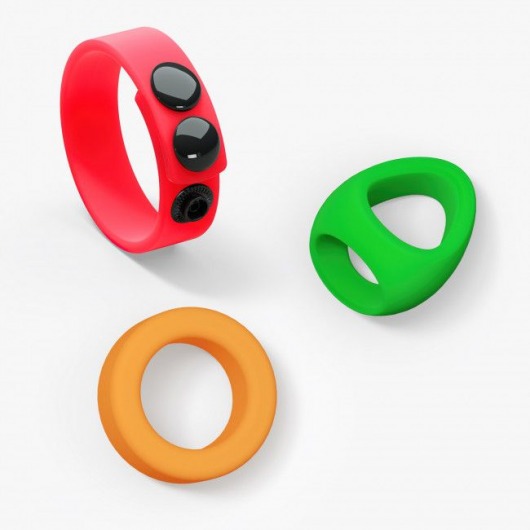 Набор из 3 разноцветных эрекционных колец Kit Neon Ring - Love to Love - в Красноярске купить с доставкой