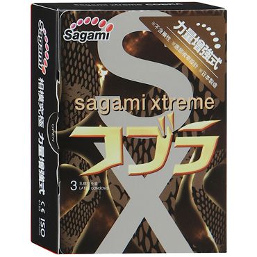 Суженные к основанию презервативы Sagami Xtreme COBRA - 3 шт. - Sagami - купить с доставкой в Красноярске