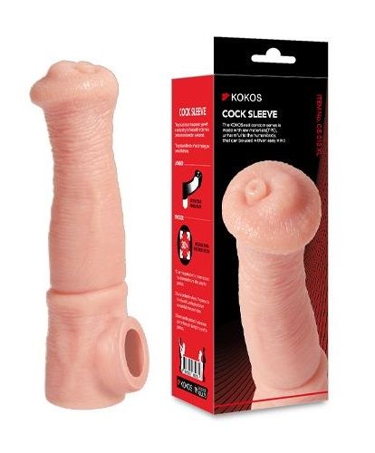 Телесная фантазийная насадка на член Cock Sleeve Size L - KOKOS - в Красноярске купить с доставкой