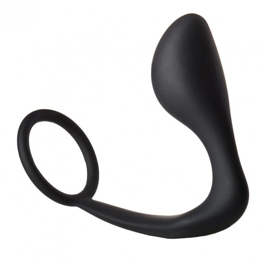 Черное эрекционное кольцо с анальной пробкой Anal Plug With Cockring - Dream Toys - в Красноярске купить с доставкой