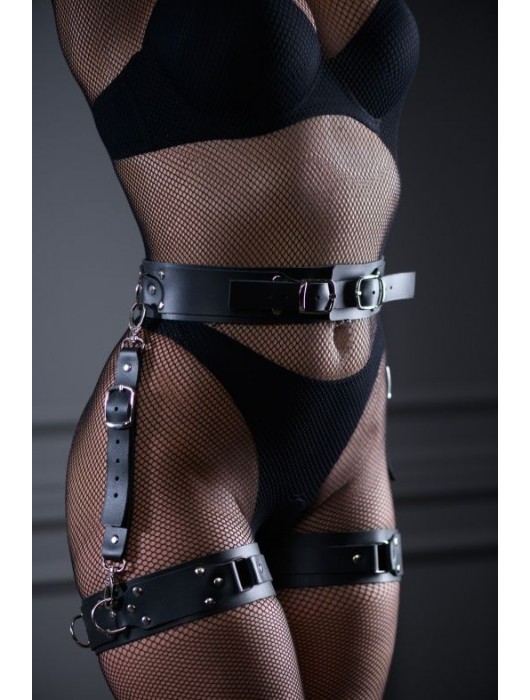 Черный кожаный пояс Sex Game - БДСМ Арсенал - купить с доставкой в Красноярске