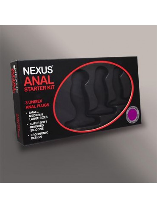 Набор из 3 массажеров простаты чёрного цвета NEXUS ANAL STARTER KIT - Nexus Range - в Красноярске купить с доставкой