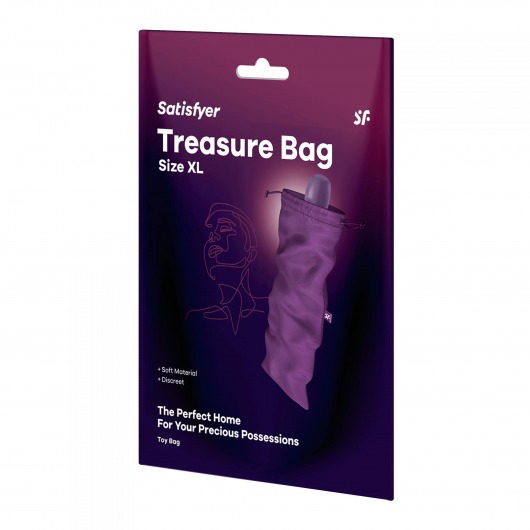 Фиолетовый мешочек для хранения игрушек Treasure Bag XL - Satisfyer - купить с доставкой в Красноярске