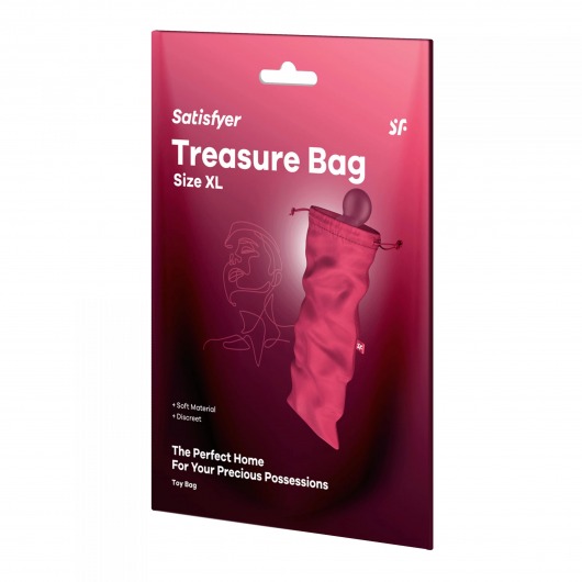 Розовый мешочек для хранения игрушек Treasure Bag XL - Satisfyer - купить с доставкой в Красноярске