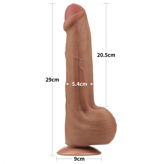 Коричневый фаллоимитатор 11.5 King Sized Sliding Skin Dual Layer Dong - 29 см. - Lovetoy