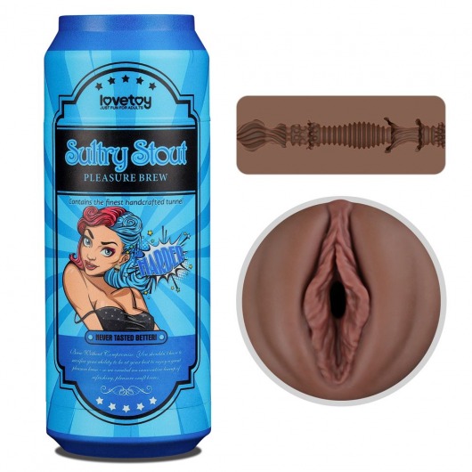 Коричневый мастурбатор-вагина Pleasure Brew Masturbator-Sultry Stout в банке - Lovetoy - в Красноярске купить с доставкой