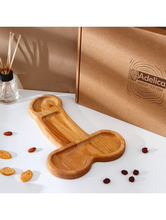 Деревянное блюдо для подачи в форме члена (32,5 х 20 х 1,7 см) - Сима-Ленд - купить с доставкой в Красноярске