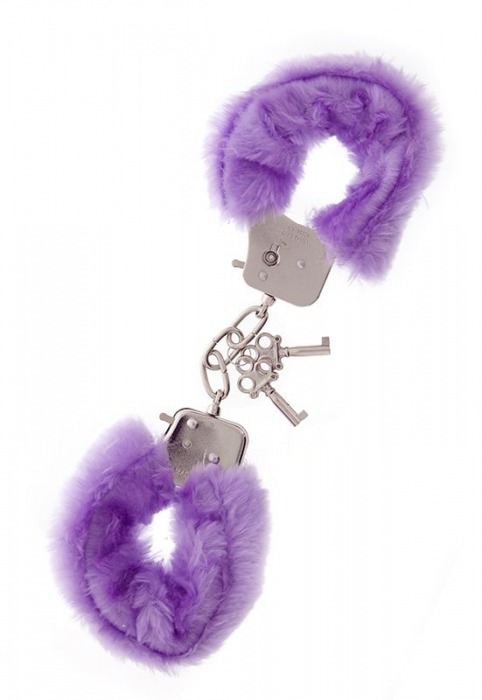 Фиолетовые меховые наручники METAL HANDCUFF WITH PLUSH LAVENDER - Dream Toys - купить с доставкой в Красноярске