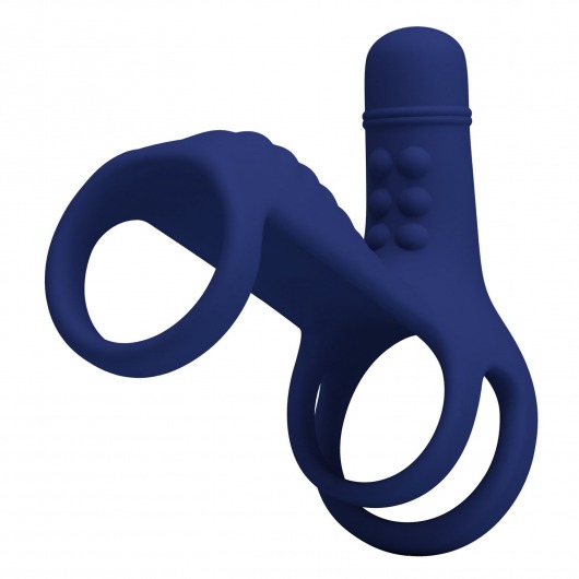 Синяя вибронасадка на пенис Vibrating Penis Sling - Baile - в Красноярске купить с доставкой