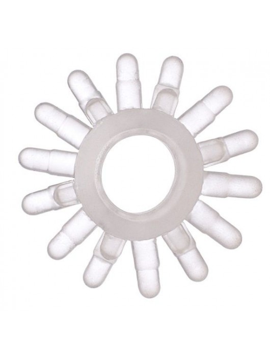 Прозрачное гелевое эрекционное кольцо с шипиками - Toyfa Basic - в Красноярске купить с доставкой