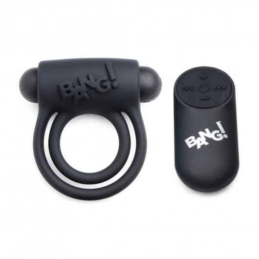 Черное эрекционное виброкольцо 28X Remote Control Vibrating Cock Ring   Bullet - XR Brands - в Красноярске купить с доставкой