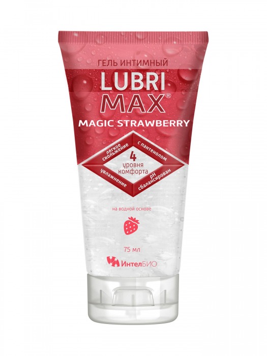 Интимный гель-смазка на водной основе Lubrimax Magic Strawberry - 75 мл. - ИнтелБИО - купить с доставкой в Красноярске