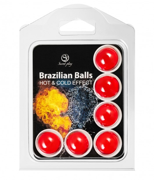 Набор из 6 шариков с массажным маслом Brazilian Balls с охлаждающим и разогревающим эффектом - Secret Play - купить с доставкой в Красноярске