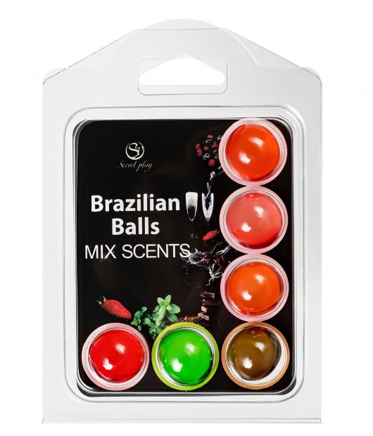 Набор из 6 шариков с ароматизированными массажными маслами Brazilian Balls - Secret Play - купить с доставкой в Красноярске