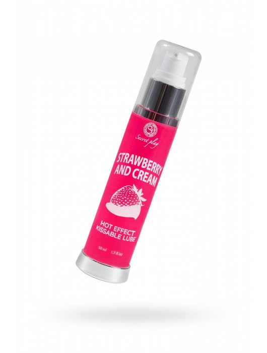 Массажное масло 2-в-1 с разогревающим эффектом и вкусом клубники со сливками - 50 мл. - Secret Play - купить с доставкой в Красноярске