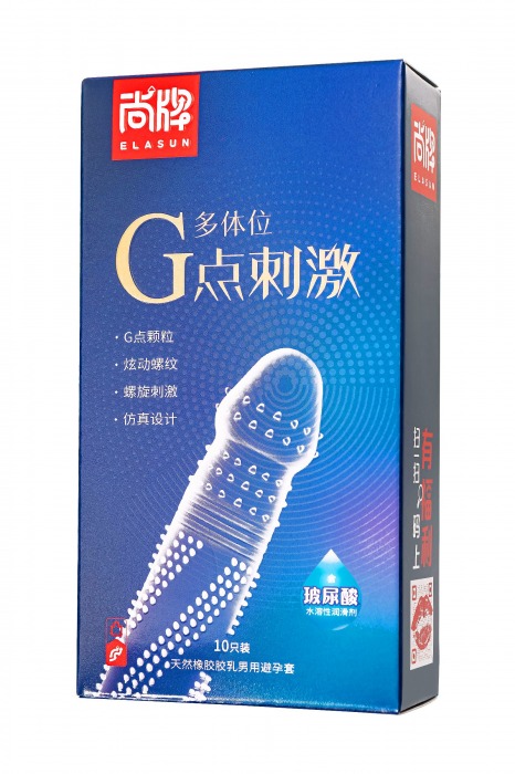 Ультратонкие презервативы Elasun G-spot stimulation с ребрами и точками - 10 шт. - Elasun - купить с доставкой в Красноярске