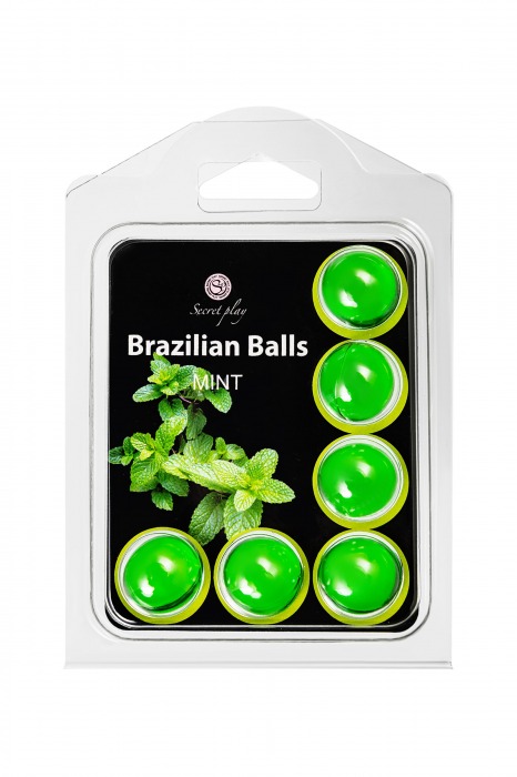 Набор из 6 шариков с массажным маслом Brazilian Balls с ароматом мяты - Secret Play - купить с доставкой в Красноярске