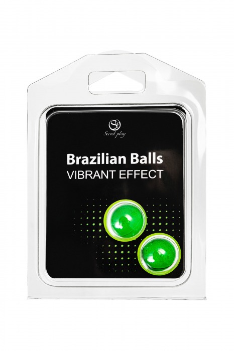 Набор из 2 шариков с массажным маслом Brazilian Balls с эффектом вибрации - Secret Play - купить с доставкой в Красноярске