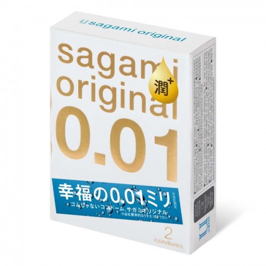 Увлажнённые презервативы Sagami Original 0.01 Extra Lub - 2 шт. - Sagami - купить с доставкой в Красноярске