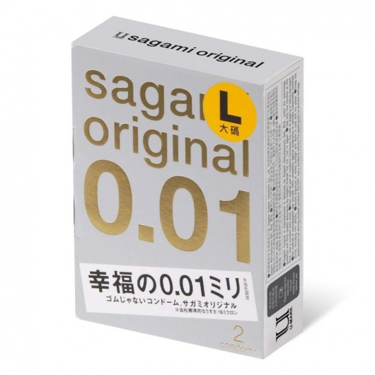 Презервативы Sagami Original 0.01 L-size увеличенного размера - 2 шт. - Sagami - купить с доставкой в Красноярске