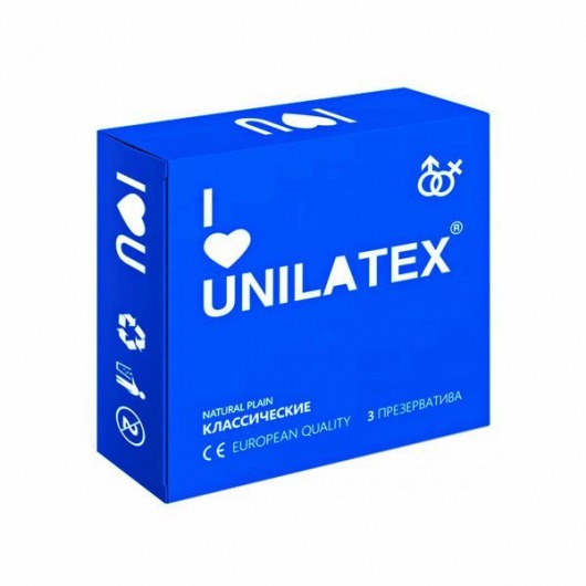 Классические презервативы Unilatex Natural Plain - 3 шт. - Unilatex - купить с доставкой в Красноярске