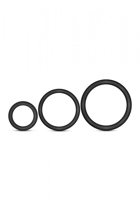 Набор из 3 черных эрекционных колец Cock Ring Set - Blush Novelties - в Красноярске купить с доставкой